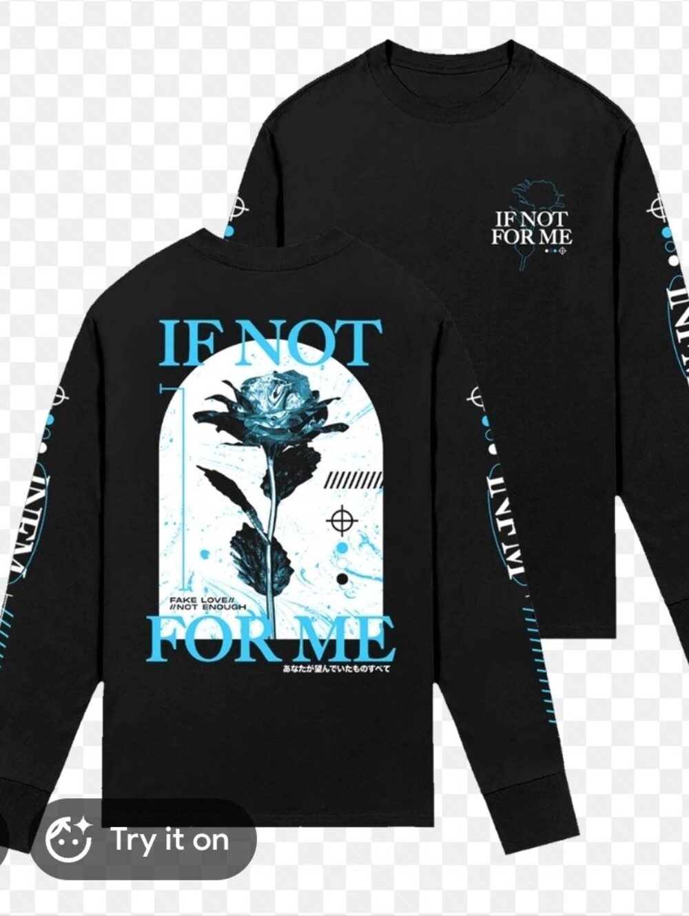 If Not For Me Black Long Sleeve Fake Love M